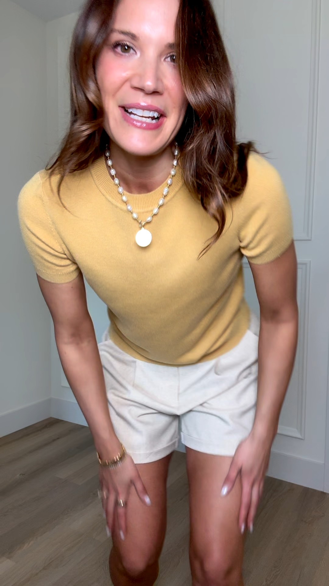 Love this easy spring outfit! This short sleeve sweater tee paired with trouser shorts is such a clean, polished look while still feeling casual. The trouser style shorts elevate the outfit and the length works really well at 6' tall.

Wearing a large in the top and a large in the bottoms and I am 6' tall, the shorts fit great. 

Short sleeve sweater tee spring outfit trouser shorts tailored shorts casual spring outfit everyday outfit spring style tall girl finds tall girl approved Stang and Co

#LTKWorkwear #LTKTall #LTKSeasonal