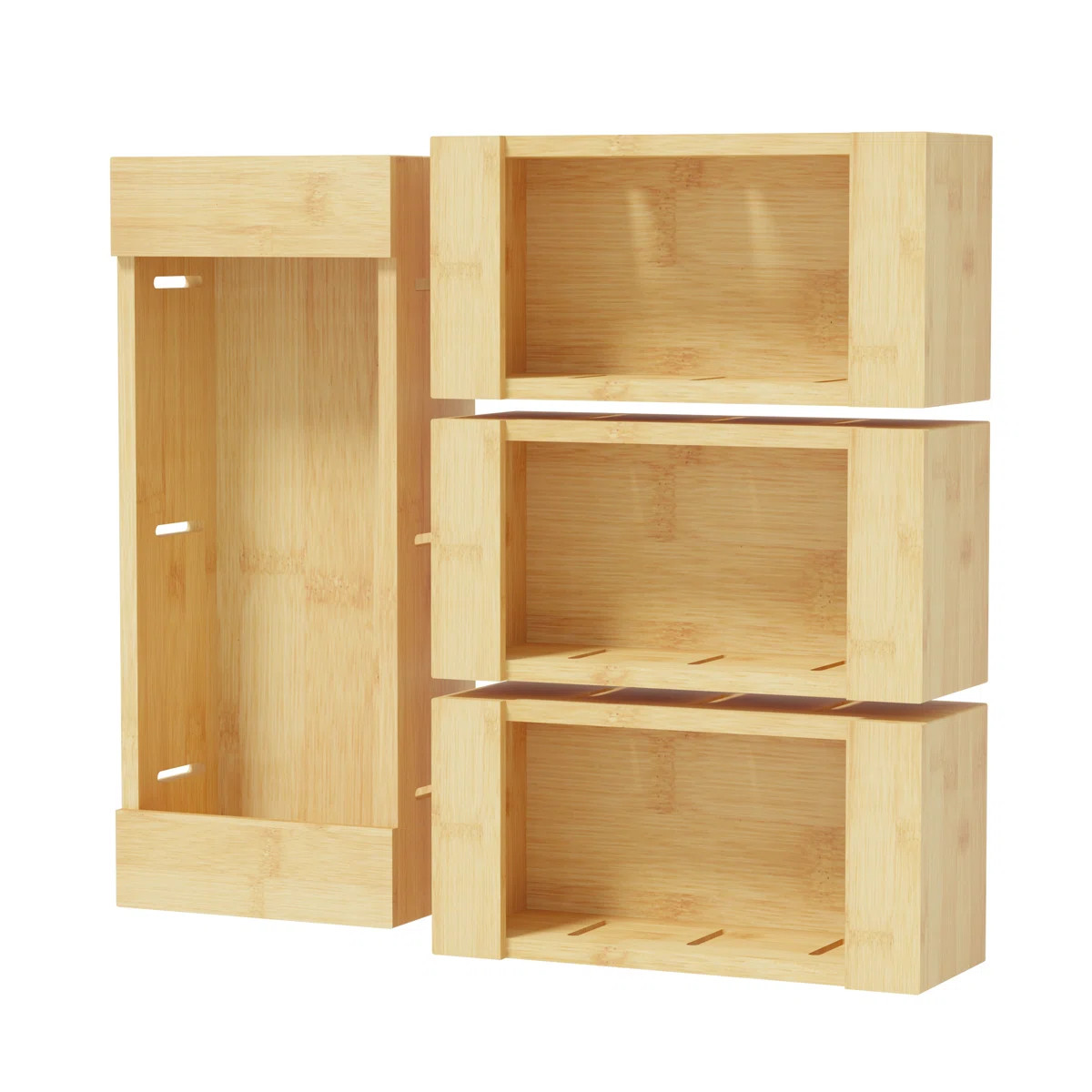 Bamboo Bag Storage Organizer for Kitchen Drawer, 4 Pack, Compatible with Gallon, Quart, Sandwich ... | Wayfair North America