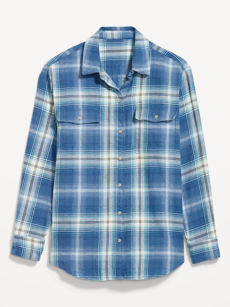 Loose Flannel Boyfriend Shirt for Women | Old Navy (US)