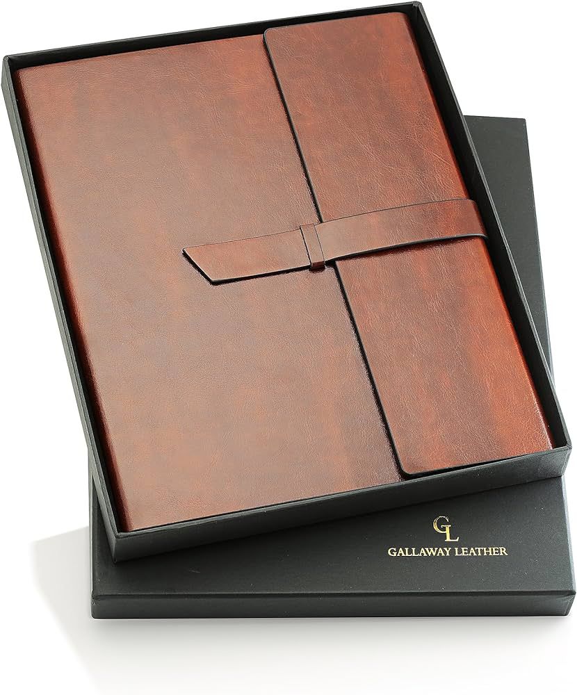 GALLAWAY LEATHER Padfolio Portfolio Folder – Slim Portfolio Folio Organizer Holder for Letter L... | Amazon (US)