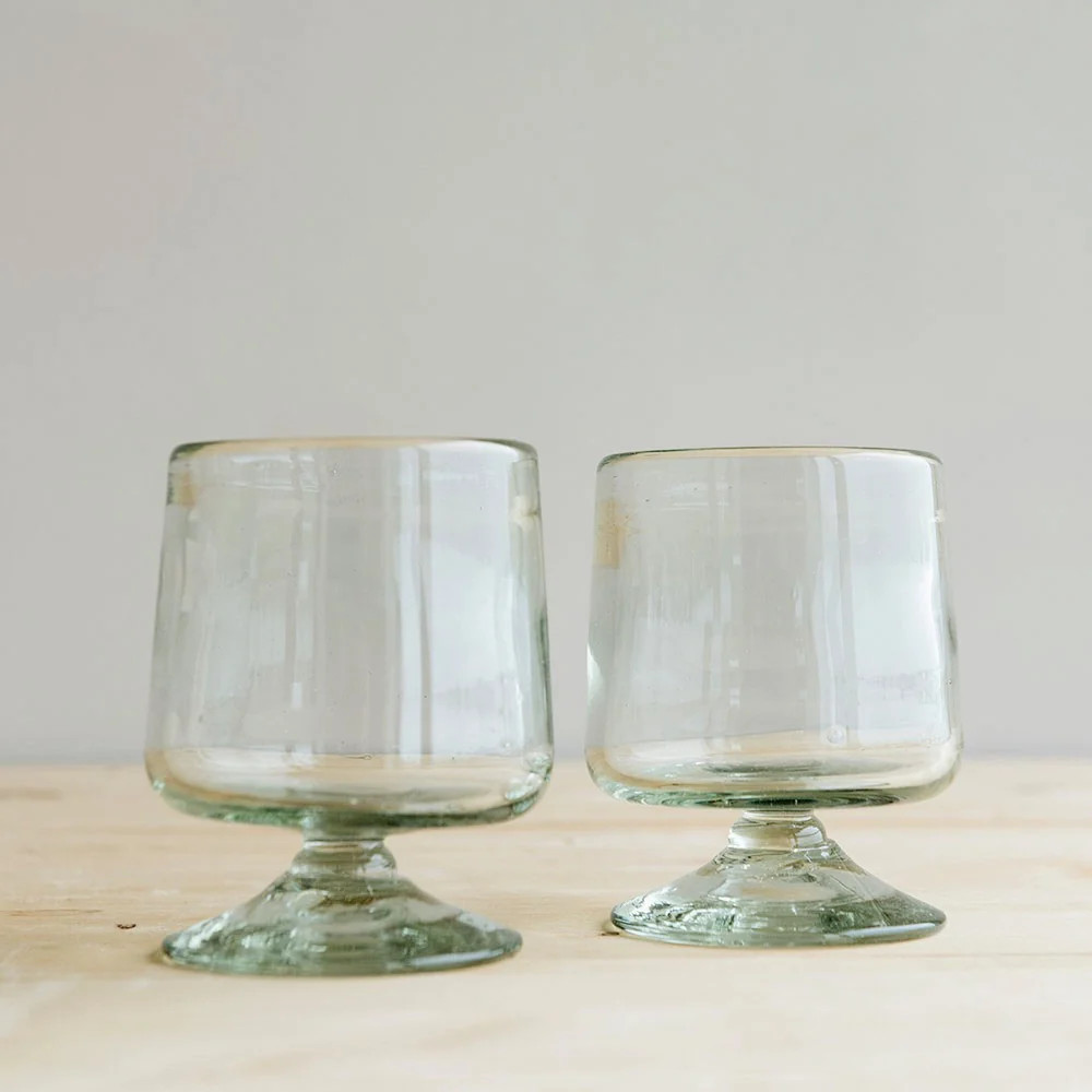 Handblown Short Stemmed Glass Set | Roan Iris
