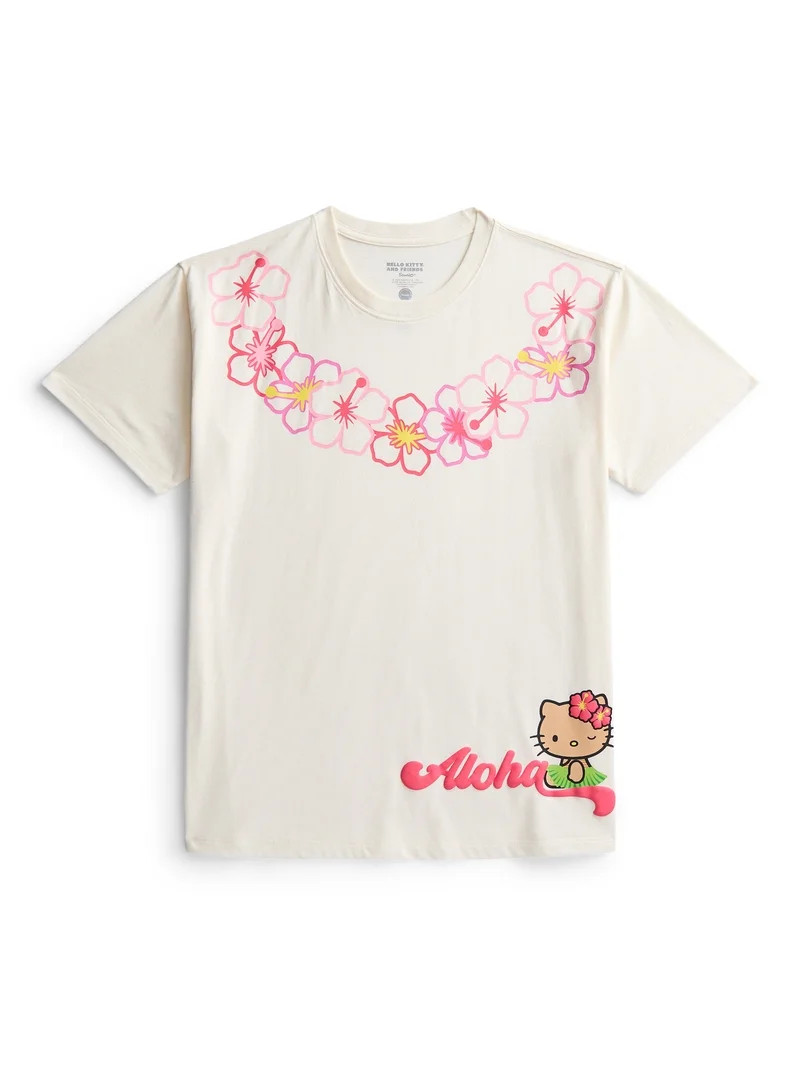 Hello Kitty Women's Aloha Lei Crop Tee with Short Sleeves, Sizes XXS-XXL | Walmart (US)