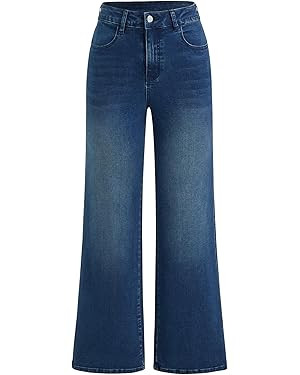 CIDER Womens Straight Leg Jean Mid Waist Trendy Fall Fashion Denim Pant Slim Basic Casual Busines... | Amazon (US)