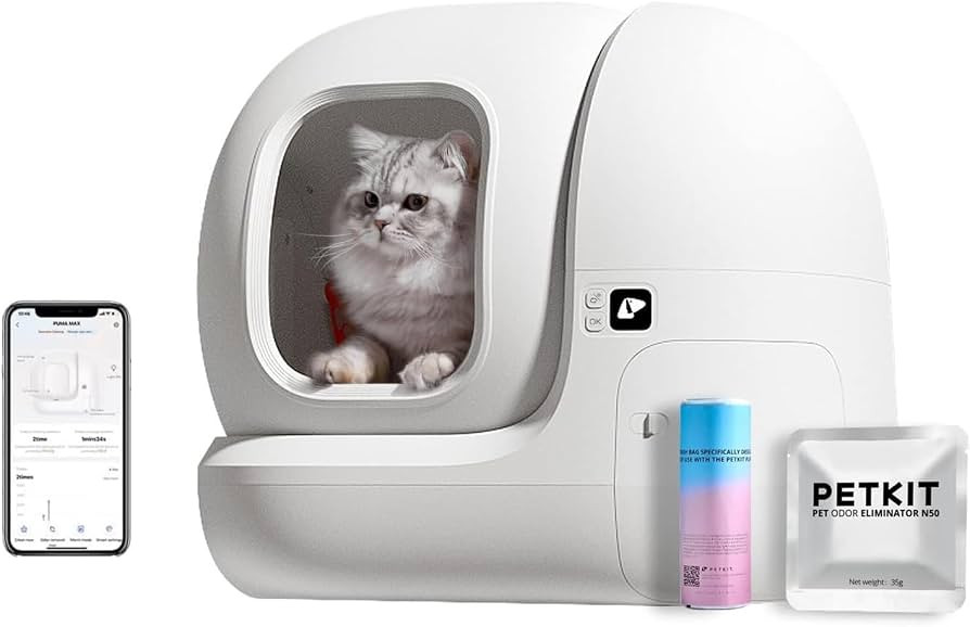 PETKIT Self Cleaning Cat Litter Tray, PURA MAX Automatic Cat Litter Box with N50, 76L Extra Large... | Amazon (UK)