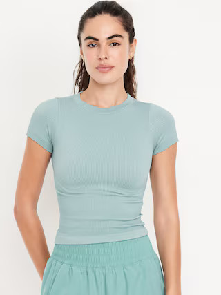 Exhale Seamless Fitted Rib T-Shirt | Old Navy (US)