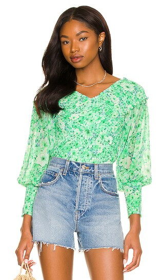 Wrapped Up in You Top in Basil | Revolve Clothing (Global)