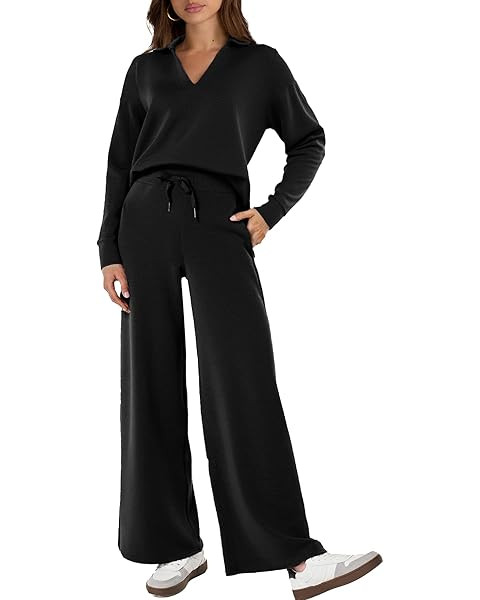 Glamaker Womens 2 Piece Outfits Sweatsuit Set Oversized Half Zip Sweatshirt Wide Leg Sweatpants L... | Amazon (US)