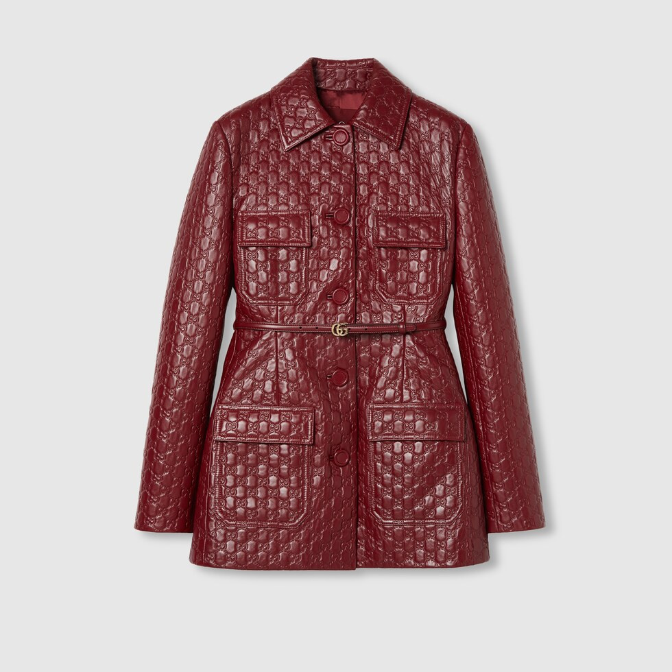 GG embossed leather jacket | Gucci (US)