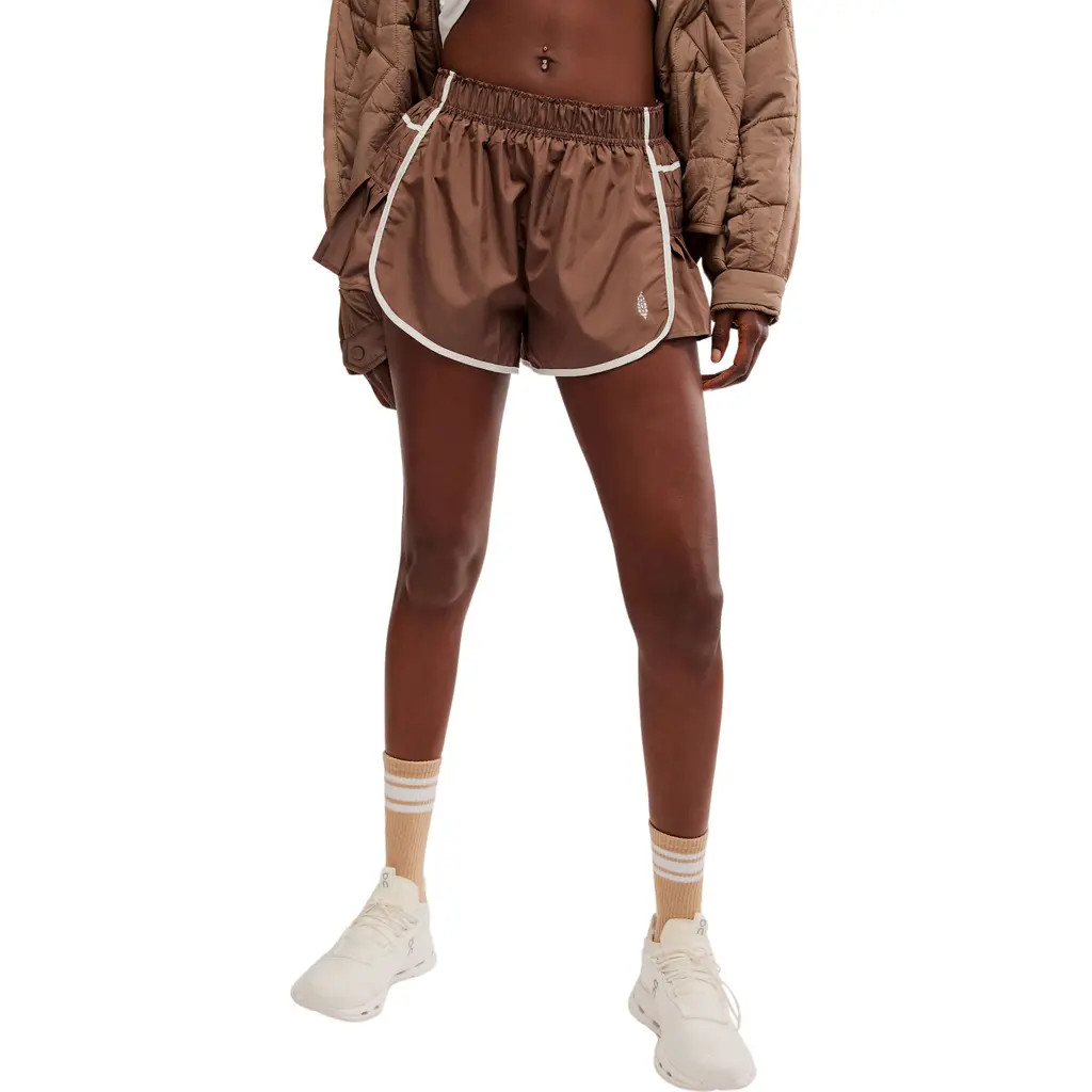 FP Movement by Free People FP Movement Easy Tiger Side Pleat Shorts in Driftwood Combo at Nordstrom, Size Small | Nordstrom