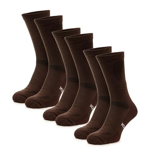 Merino.tech Merino Wool Socks for Women And Men - Merino Wool Hiking Socks Crew Style (Brown Pack of 3, 13-16) | Amazon (US)