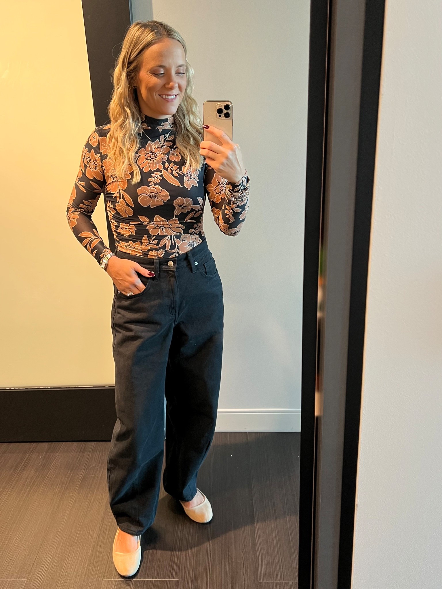 Day 2, business casual🖤
floral mock neck top Vici Collection, long sleeve floral blouse, high waisted black pants outfit, relaxed fit trousers women, neutral flats outfit, beige ballet flats style, Target gold cross necklace, dainty cross pendant Target, Amazon silver watch, classic everyday watch Amazon, Bombay Hair waver curls, loose beach waves hairstyle, chic fall outfit idea, casual chic style inspiration, trendy neutral outfit. #vici #vicicollection #target #amazon #businesscasual 

#LTKTravel #LTKSaleAlert #LTKFindsUnder50