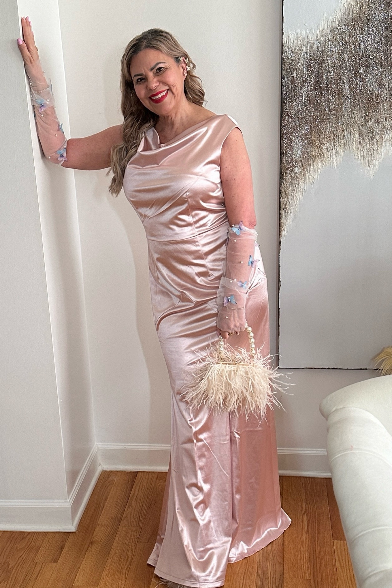 This pink satin 1950's dress will make you feel like a glamorous Hollywood movie star. Its sleek and silky material will drape over you effortlessly, making you feel like you're walking down the red carpet. The classic 1950's style adds a touch of vintage elegance to any occasion, making you the center of attention wherever you go. Step into this dress and feel like a true Hollywood icon.

#LTKWedding #LTKParties