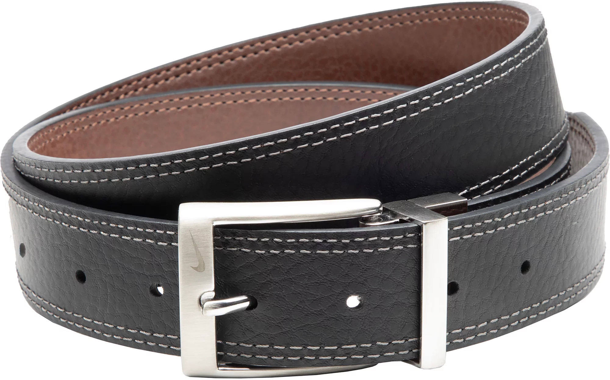 Nike Men's Double Row Stitch Reversible Golf Belt, Large, Black/Brown | DICK'S Sporting Goods
