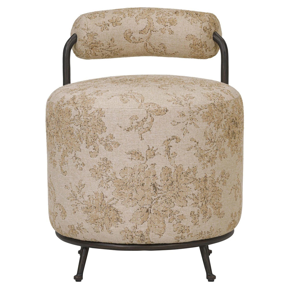 Gwendolyn Fallingbrook Natural Accent Stool | Kathy Kuo Home