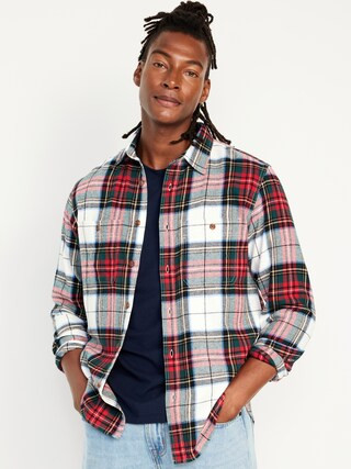 Double-Brushed Flannel Shirt for Men | Old Navy (US)