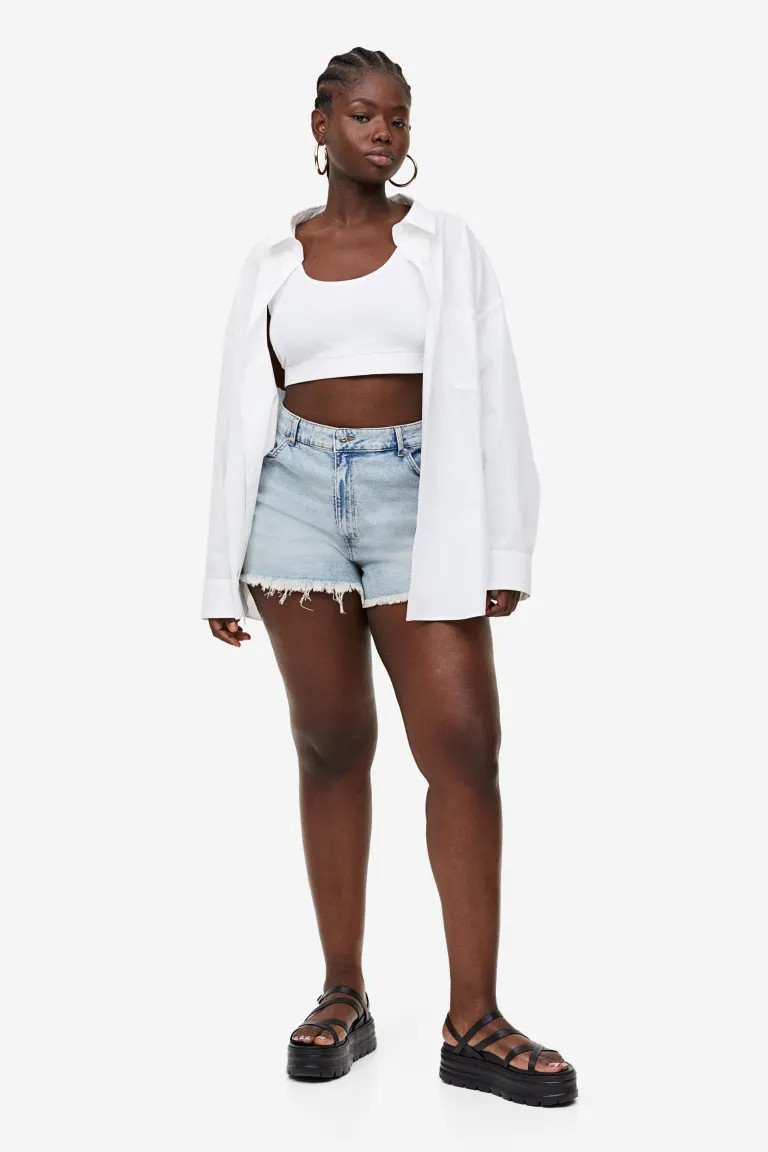 Oversized poplin shirt blouse | H&M (DE, AT, CH, NL, FI)