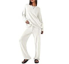 LILLUSORY 2 Piece Outfits for Women 2023 Oversized Fall Lounge Sets Striped Sweaters Cozy Knit Lo... | Amazon (US)