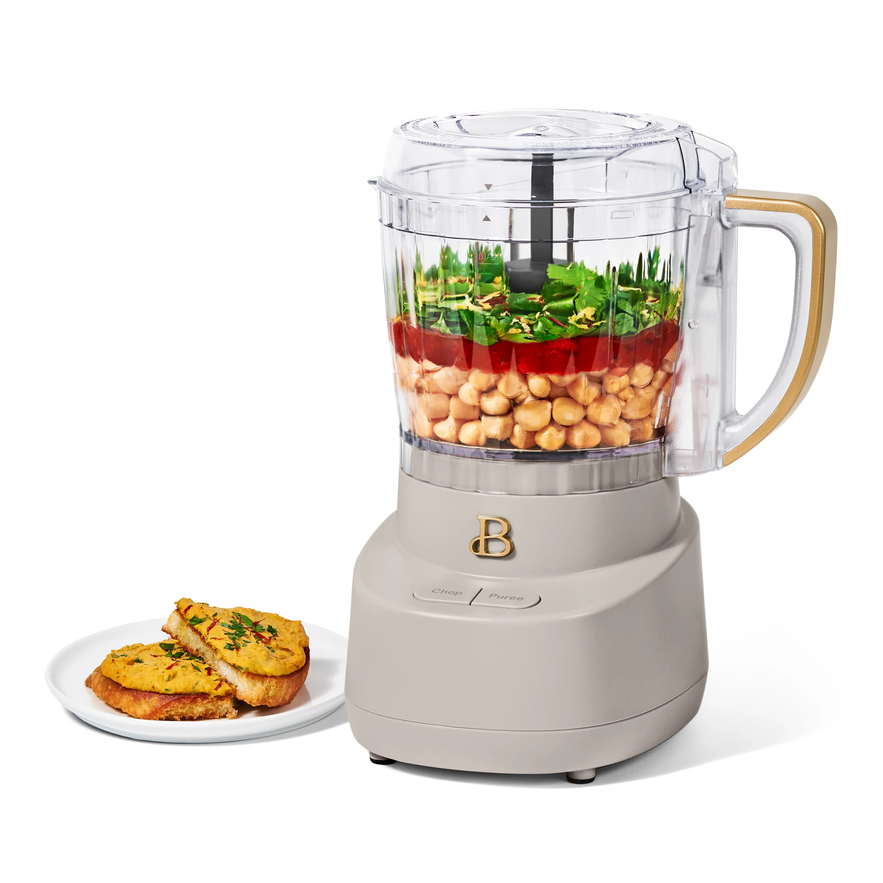 Beautiful 3-Cup Food Chopper, Porcini Taupe by Drew Barrymore | Walmart (US)
