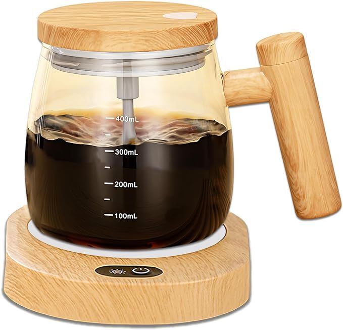 FOXNSK Self Stirring Mug, 400ML Self Stirring Coffee Mug Electric Mixing Mug High Borosilicate Gl... | Amazon (US)