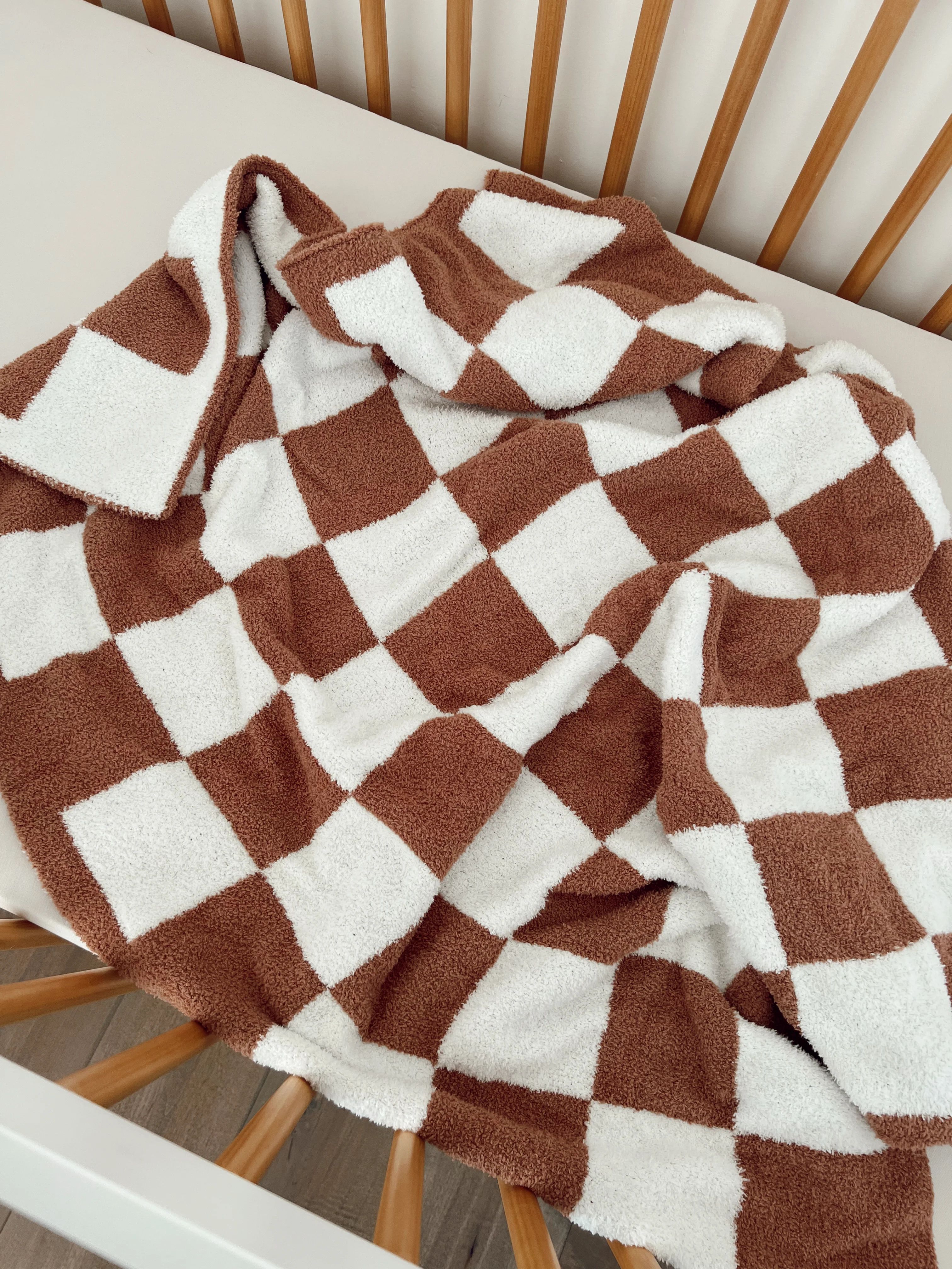 PhufyBliss™ Checker Blanket, Nutmeg | SpearmintLOVE