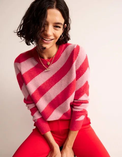Fluffy Diagonal Stripe Sweater | Boden (US)