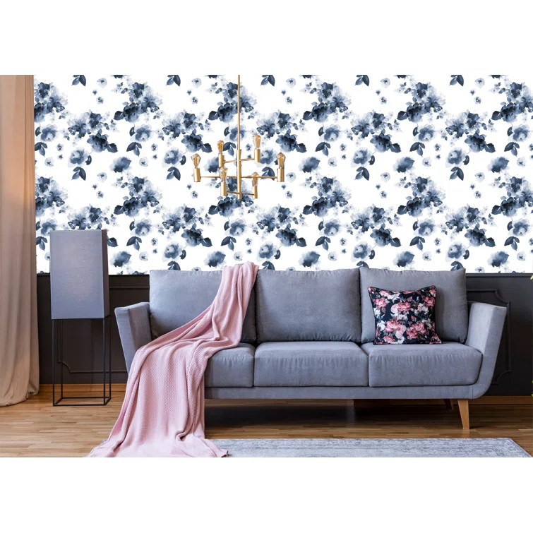 Prochniak Smoky Flowers 10' L x 24" W Peel and Stick Wallpaper Roll | Wayfair North America