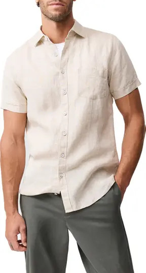Palm Beach Sports Fit Short Sleeve Linen Button-Up Shirt | Nordstrom