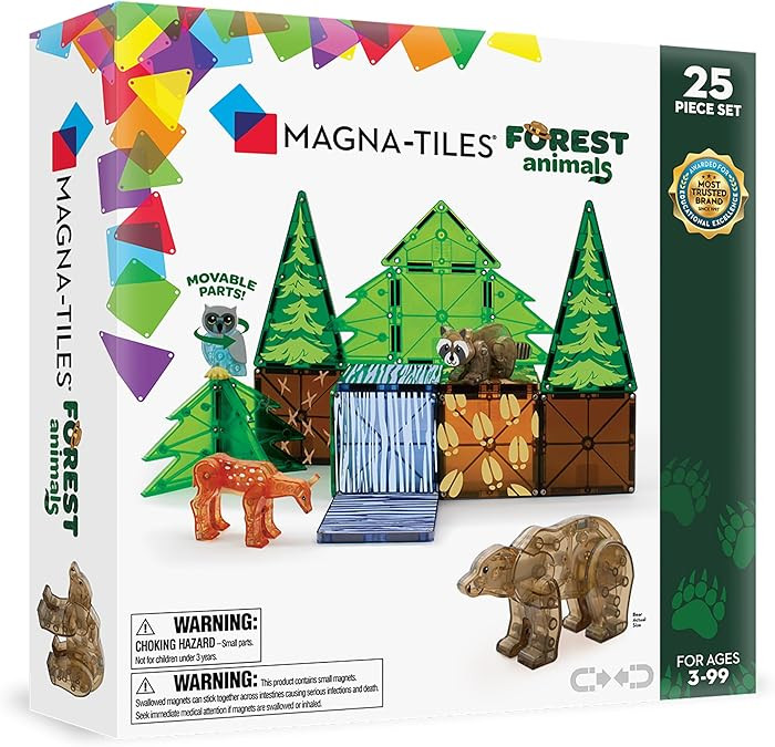 MAGNA-TILES Forest Animals 25-Piece Magnetic Construction Set, The ORIGINAL Magnetic Building Bra... | Amazon (US)