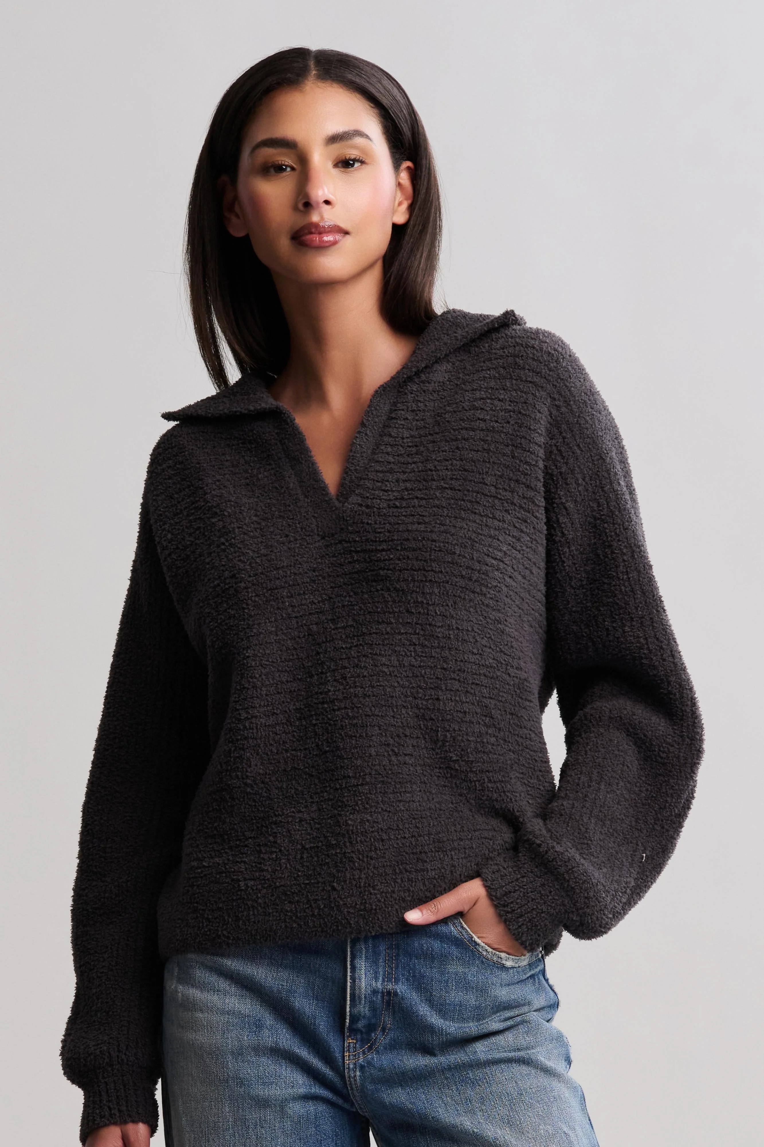 CozyChic® Dolman Sleeve Collared Pullover | Barefoot Dreams