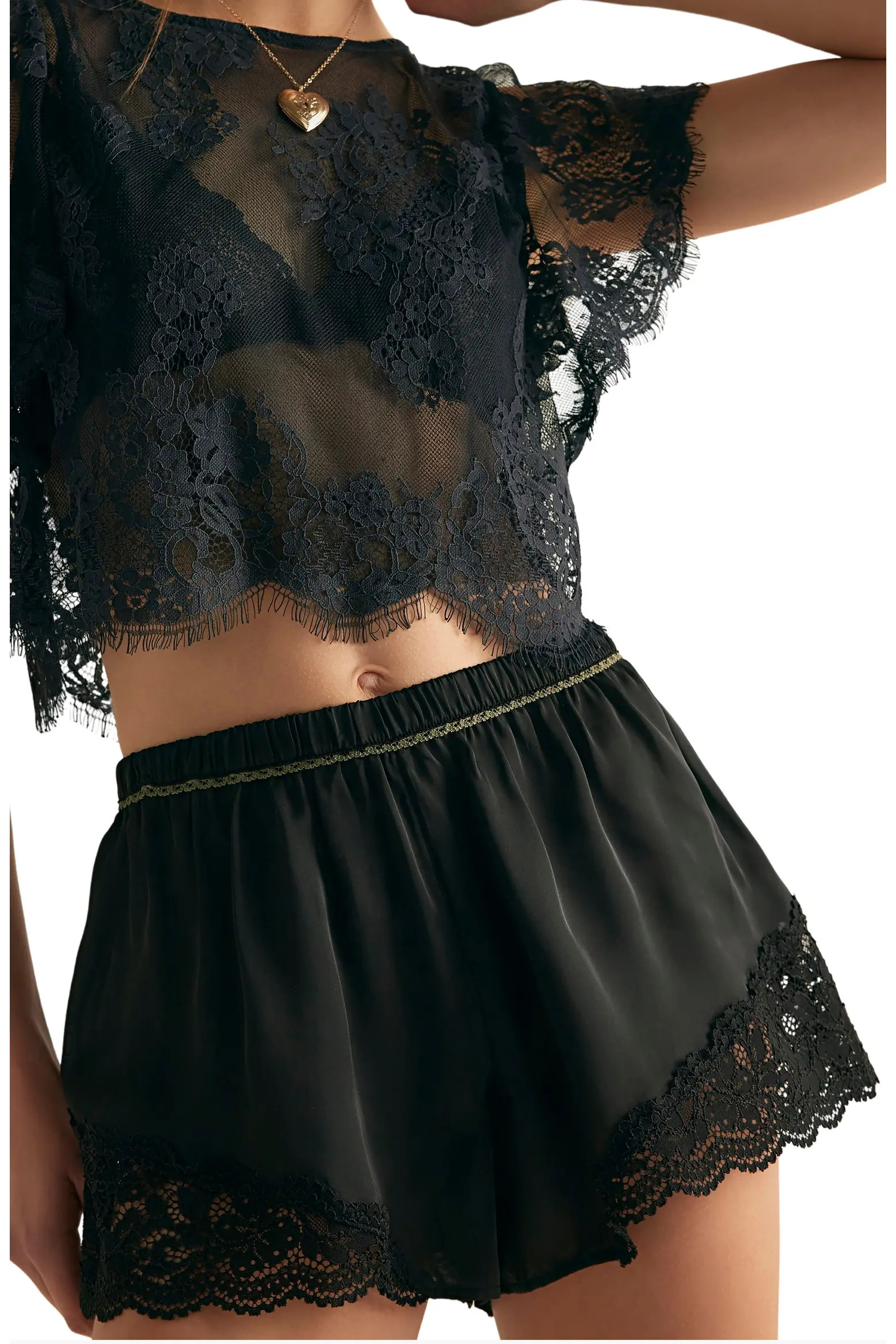 Meet Me in the Middle Lace Trim Tap Shorts (Women) | Nordstrom | Nordstrom