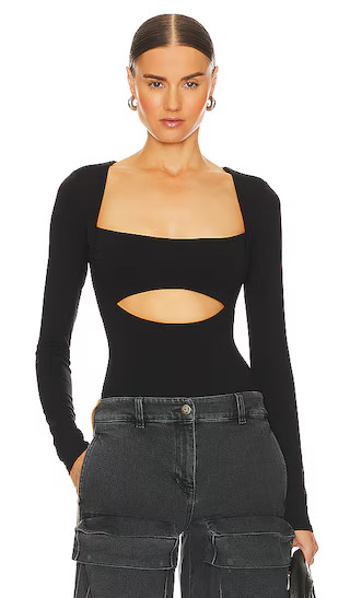 X Revolve Essentials Vail Bodysuit in Noir | Revolve Clothing (Global)