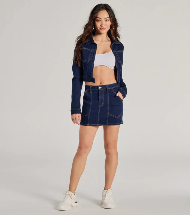 Covetable Cutie High-Rise Denim Mini Skirt | Windsor Stores