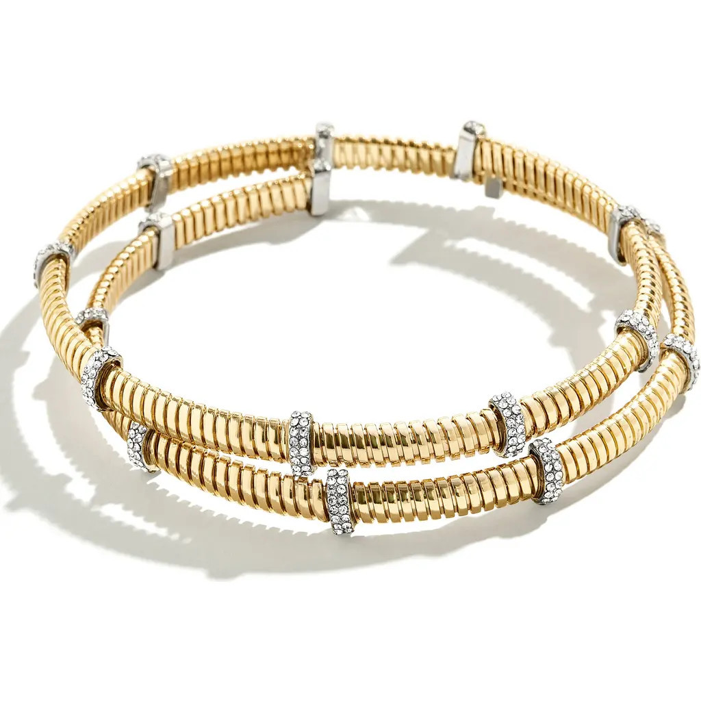 BaubleBar Pavé Coil Bracelet in Gold/clear at Nordstrom | Nordstrom