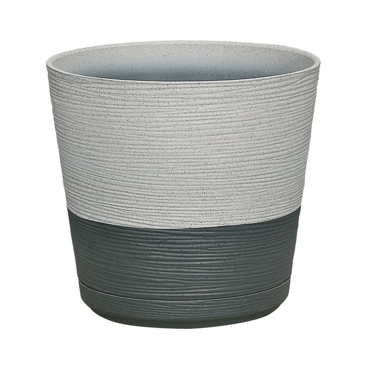 Better Homes & Gardens Hunter Black Resin Planter with Saucer, 8in x 8in x 7.3in - Walmart.com | Walmart (US)