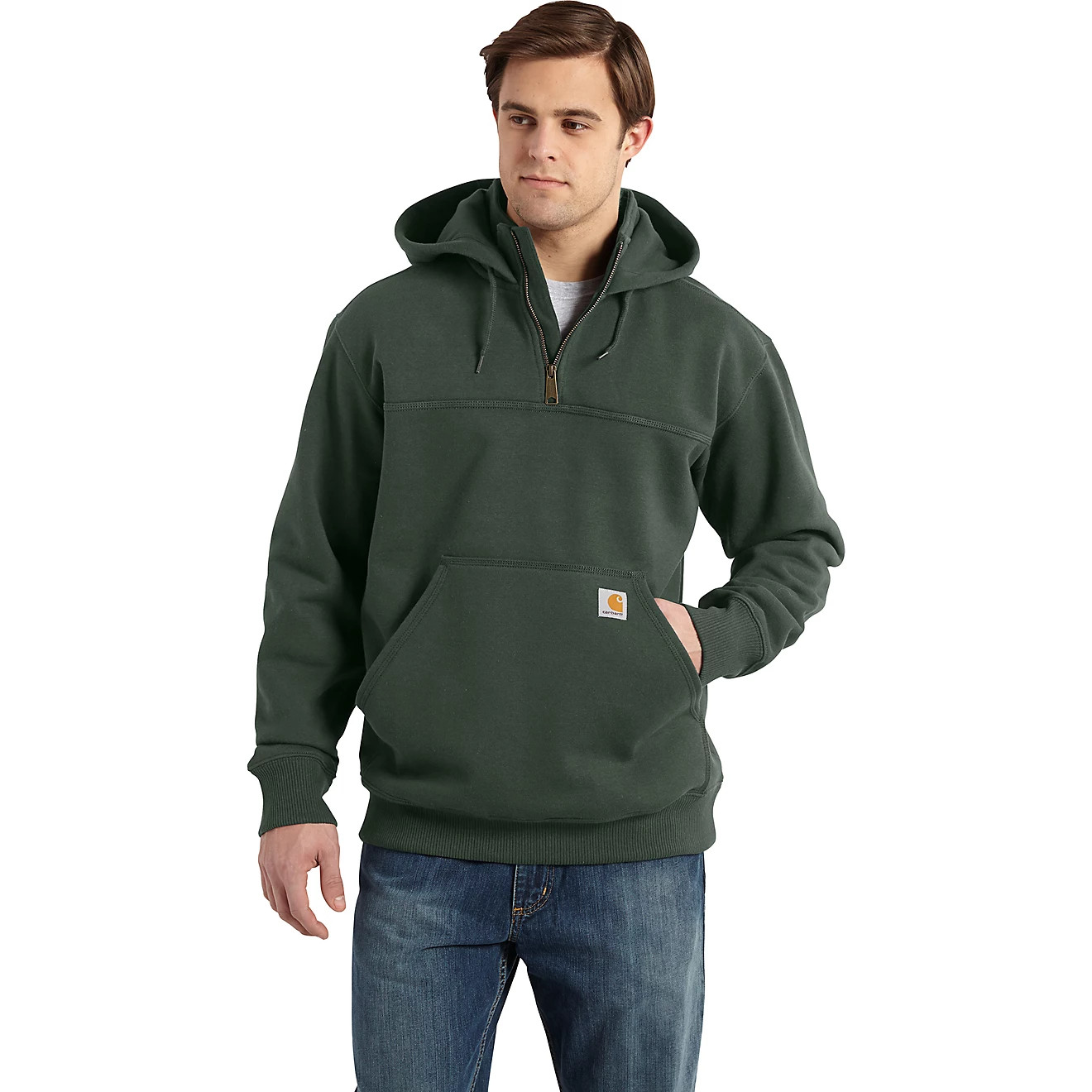 Carhartt Men's Paxton Heavyweight Hooded Zip Mock Sweatshirt | Academy Sports + Outdoors
