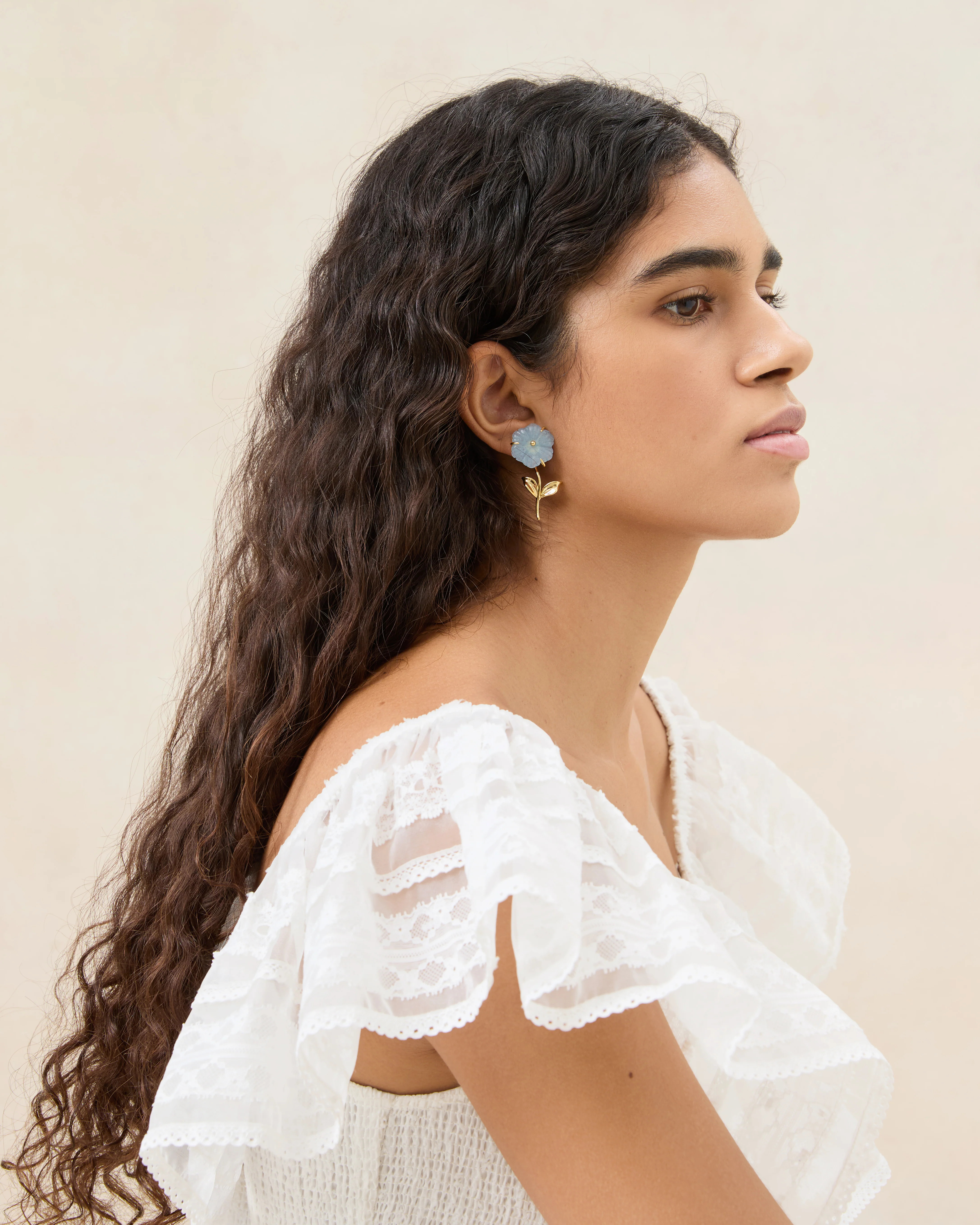 Mai Gold/Blue Flower Earrings | Loeffler Randall