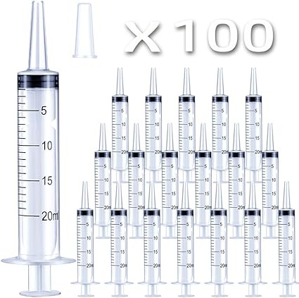 100 Packs 20ml Plastic Syringe, with Cover Cap, Large Syringes for Liquid Jello Shots, Measuring,... | Amazon (US)