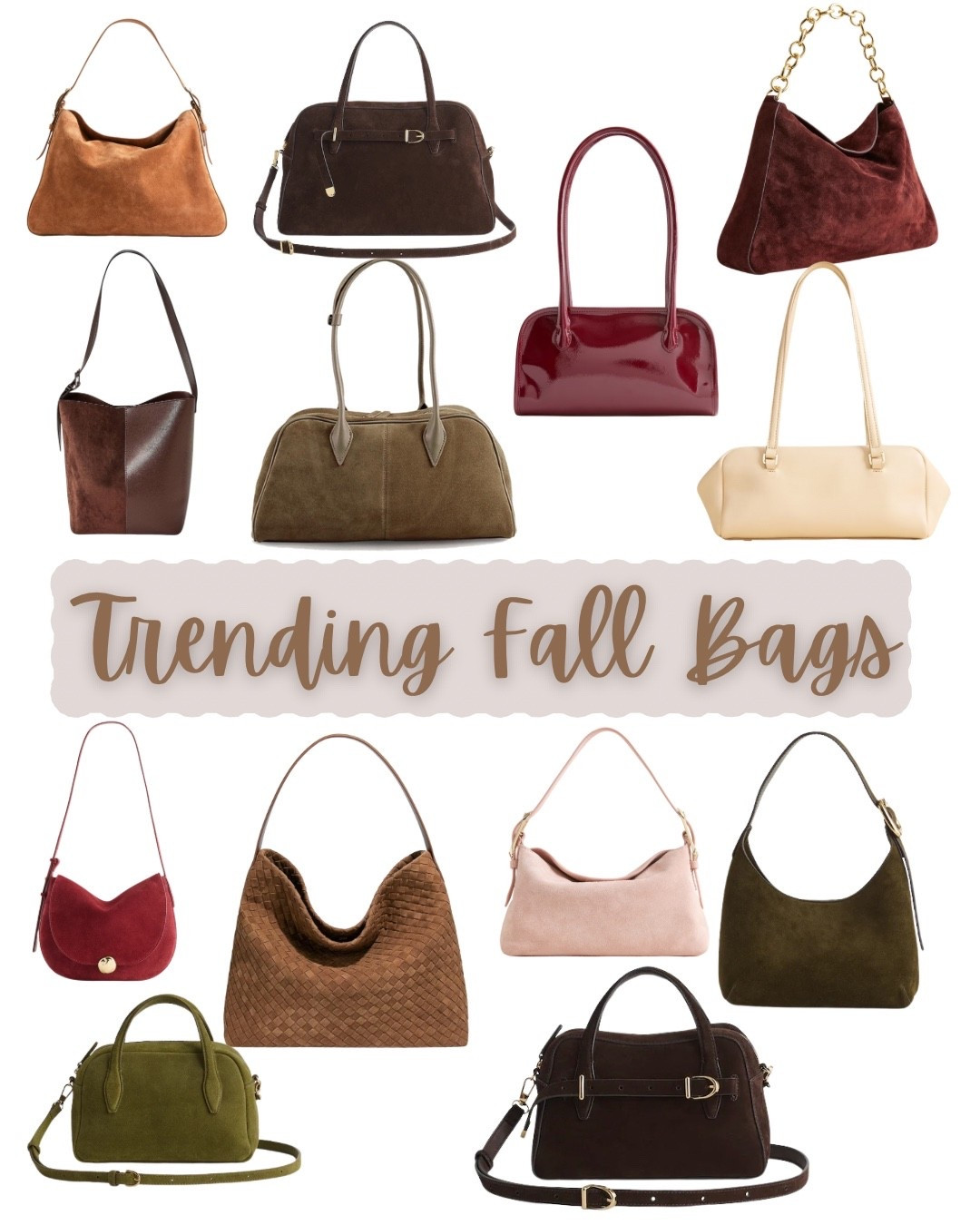 Trending and affordable fall handbags. 
Jcrew. Madewell. Target. Amazon 

#LTKFallSale #LTKSeasonal #LTKStyleTip