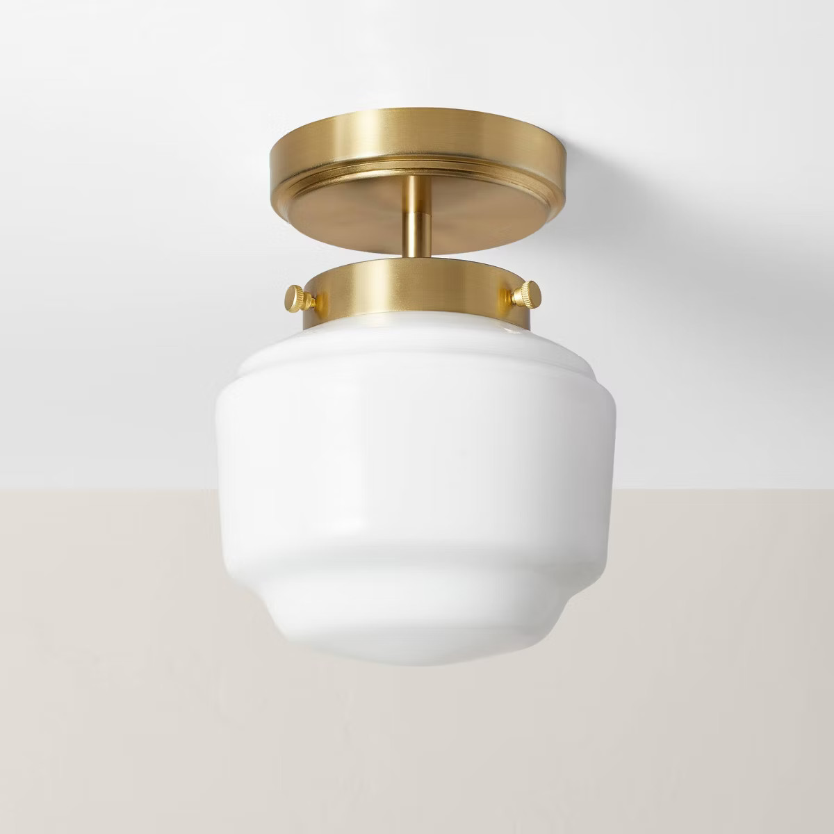 Milk Glass Semi-Flush Mount Ceiling Light Brass/White - Hearth & Hand™ with Magnolia | Target