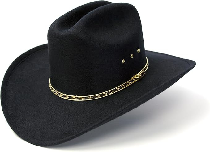 Western Express Faux Felt Finish Cowboy Hat - Cattleman Style with Stylish Gold Hat Band | Kids' ... | Amazon (US)