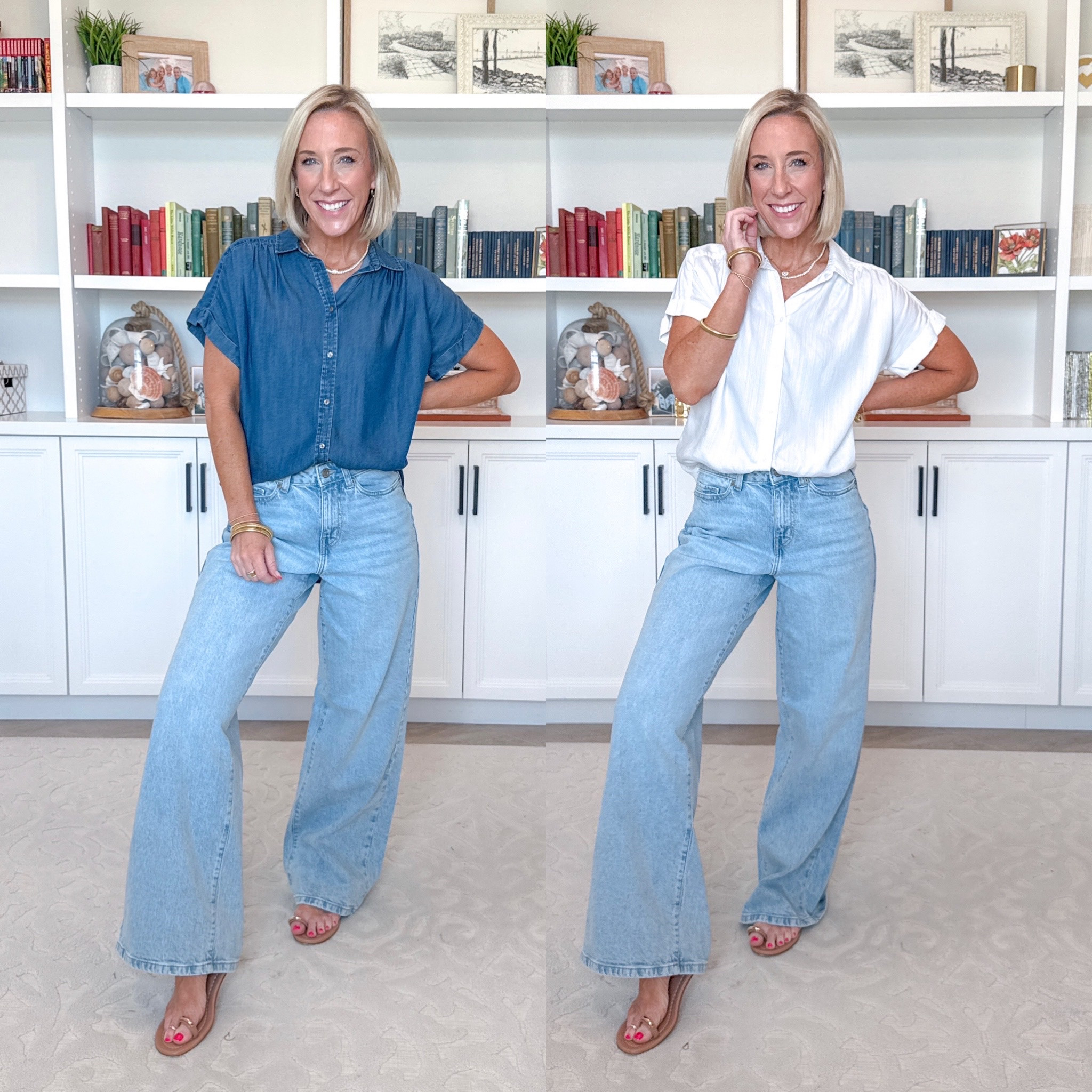 Walmart - new arrivals - part 2. Wide Leg Jeans - size 0, 31" Inseam. $26.98. 3 washes. Camp Shirt w/ Short Sleeves - size XS. $19.98. 4 colors. Chambray Camp Shirt w/ Short Sleeves - size XS. $19.98. 4 colors. 

#LTKOver40#LTKSeasonal 

 