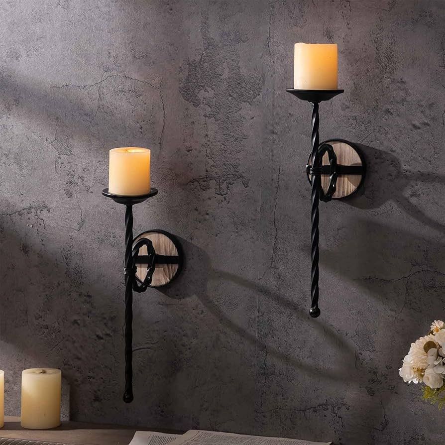 GAKA Wall Sconce Candle Holder (Set of 2)/Scepter Design Wall-Mount Metal Candle Holders/Wall-Mou... | Amazon (US)