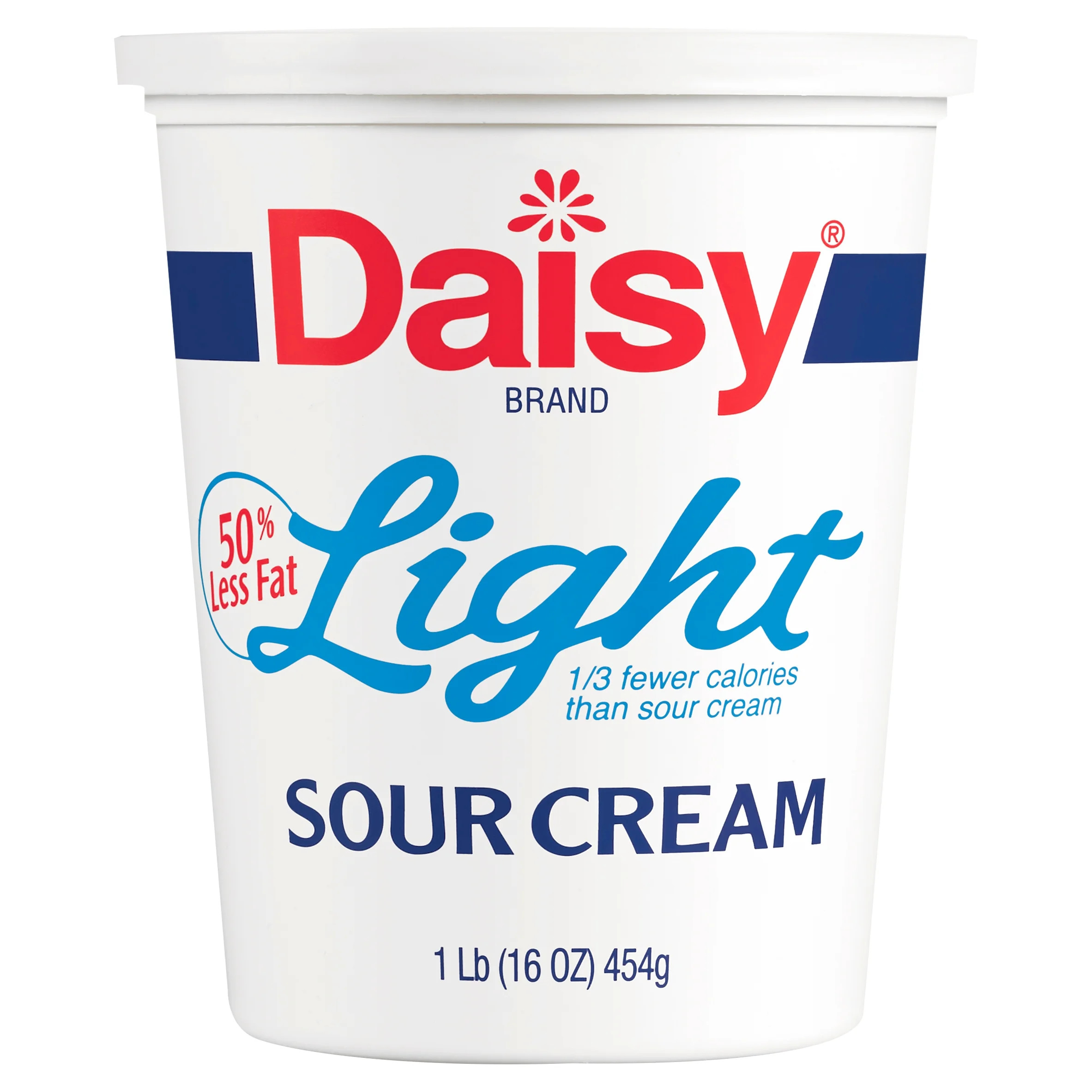 Daisy Pure and Natural Light Sour Cream, 50% Less Fat, 16 oz (1 lb) Tub (Refrigerated) - Walmart.... | Walmart (US)