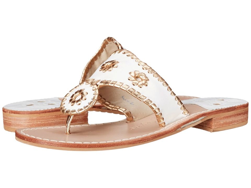 Jack Rogers - Nantucket Gold (White/Gold) Women's Sandals | Zappos