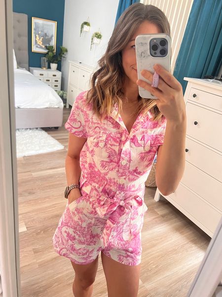 Still loving this pink toile romper—limited stock available but I linked a bunch of similar looks to get the same pink toile vibes for Summer!

#LTKStyleTip