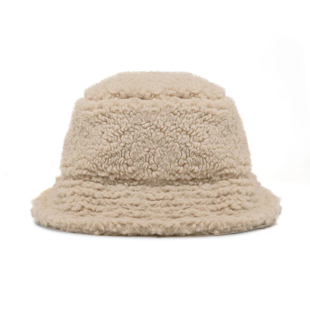 ROAM Fuzzy Bucket Hat Nude Faux Shearling | ROAM