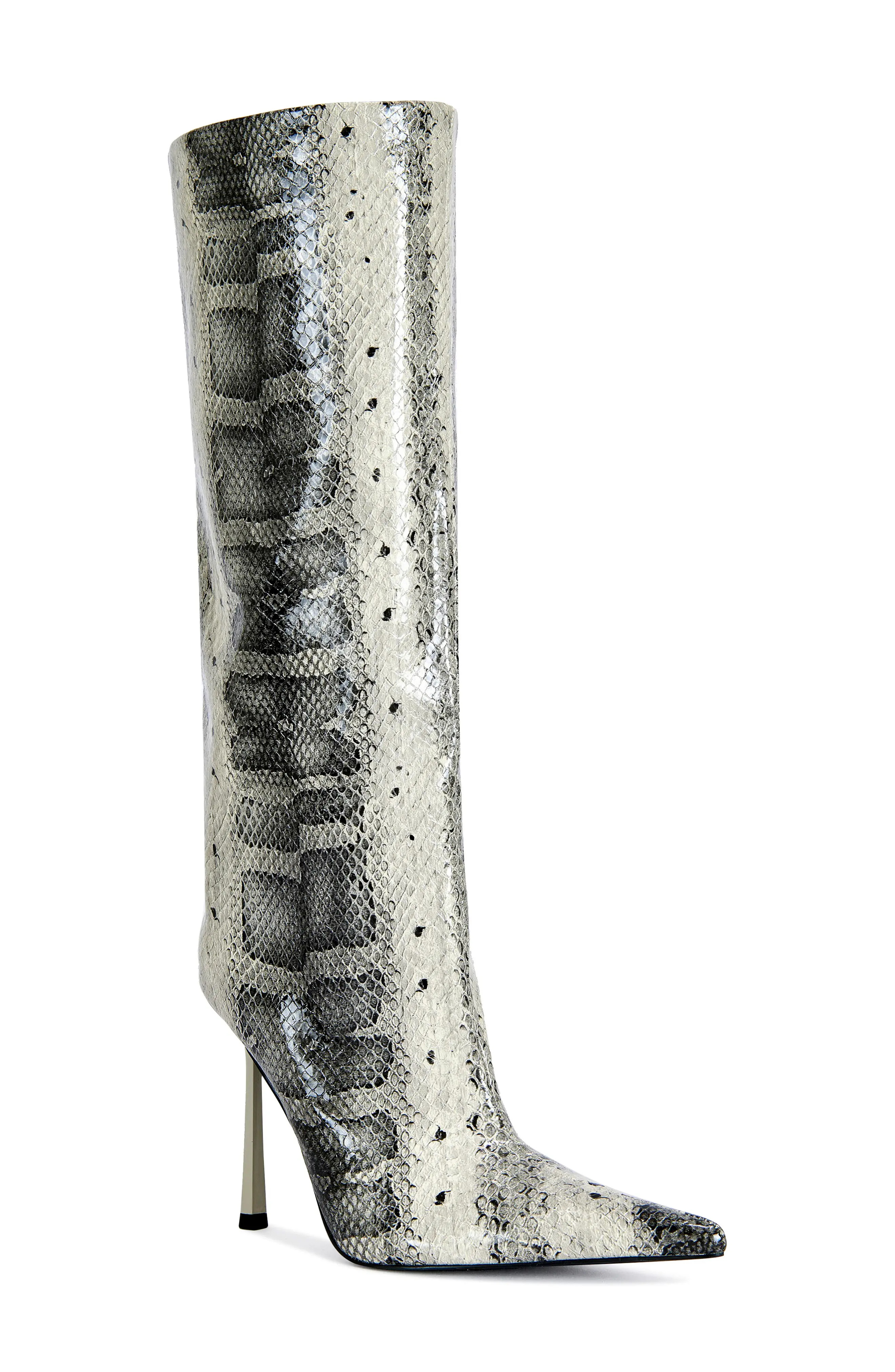 AZALEA WANG Madeye Snakeskin Embossed Knee High Boot (Women) | Nordstrom | Nordstrom