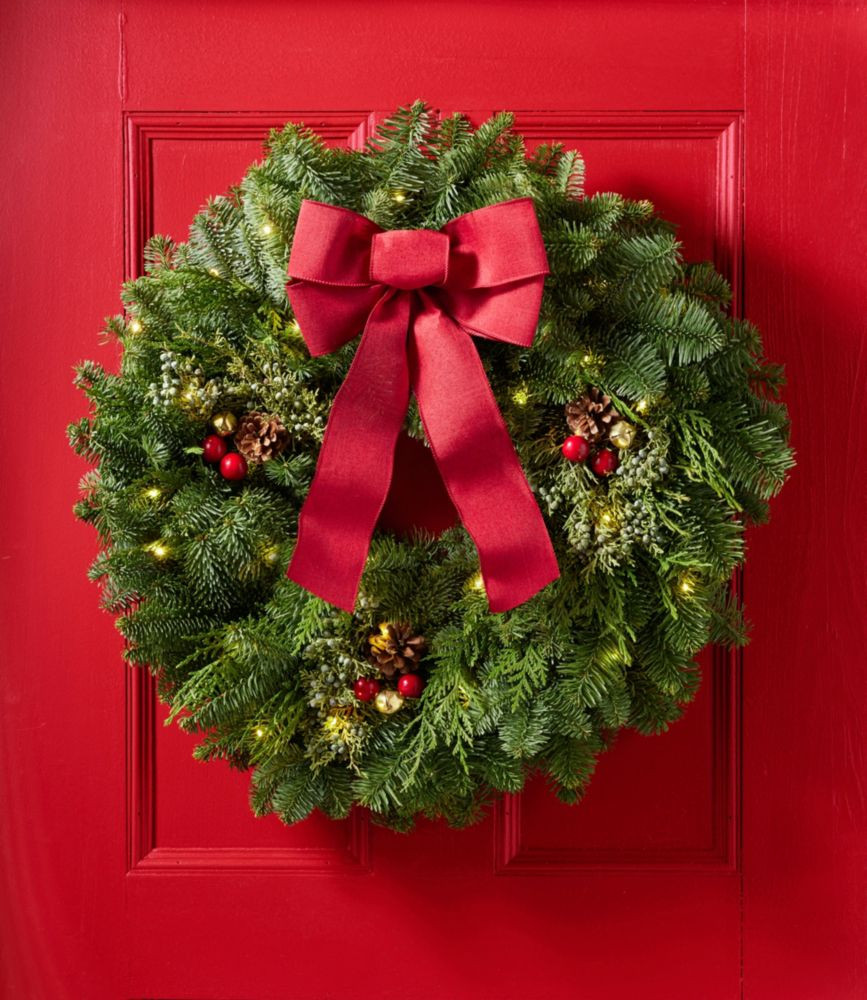 Tartan Lighted Wreath, 24" | L.L. Bean