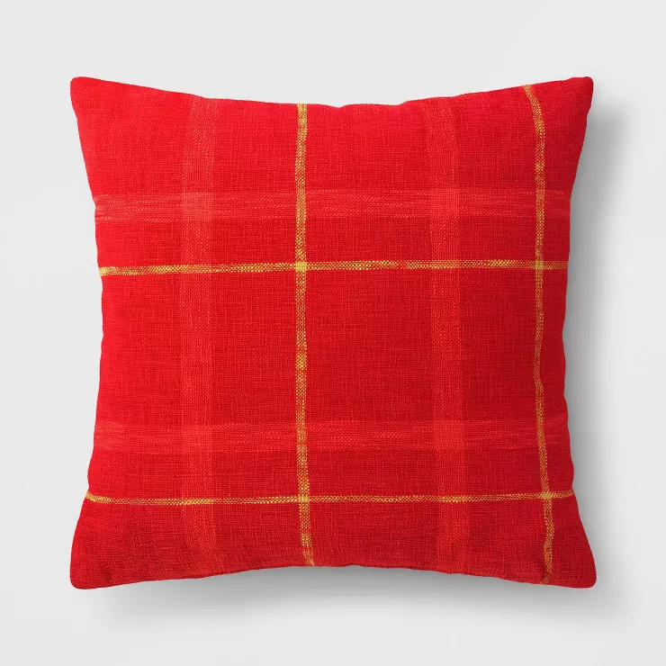 Oversized Plaid Square Christmas Throw Pillow - Threshold™ | Target
