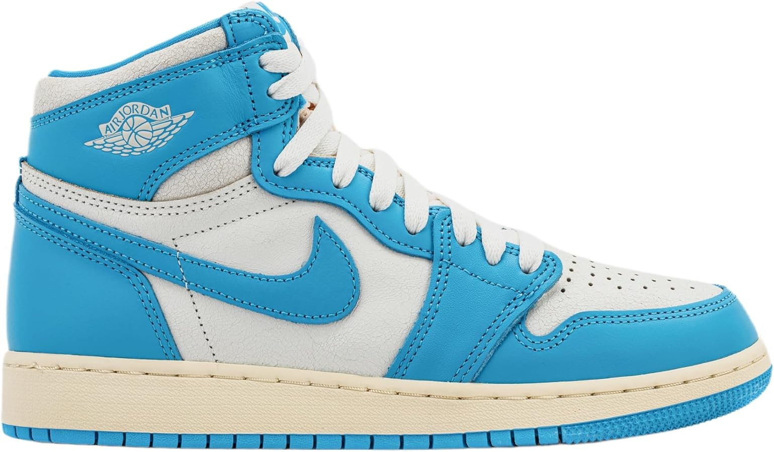 Air Jordan 1 Retro High OG UNC Reimagined Grade School Lifestyle Shoes (Dark Powder Blue/Dark Blu... | Amazon (US)